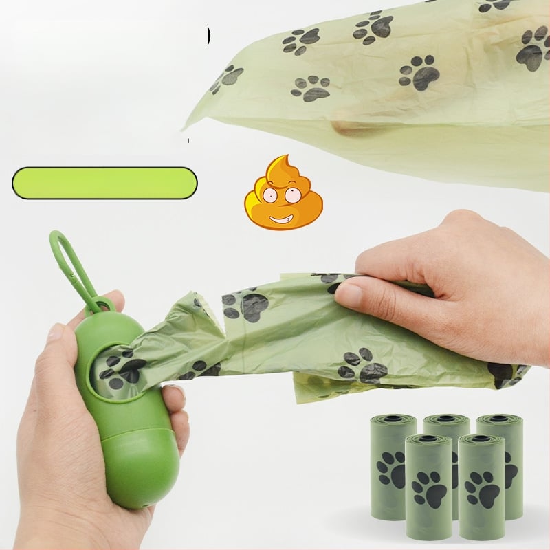 Tašky na psie výkaly, zosilnené, plne rozložiteľné, prenosné — EPL+PE, ABS