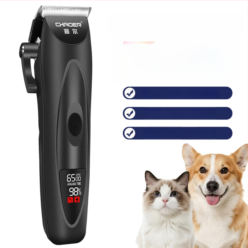 Elektrický grooming kliper pre domáce zvieratá s LCD displejom, model C113, ABS telo, CHAOER, štyri rýchlosti