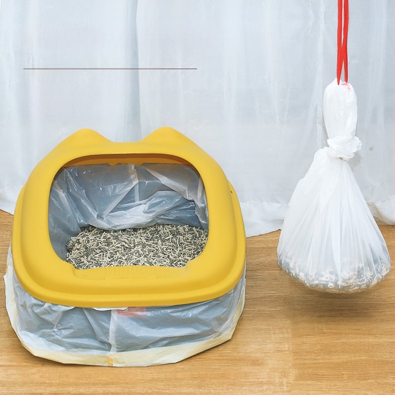 Jednorazové vrecká na mačací obsah do mačacej búdy, hrubý plast, typ kontinuálneho rolovania