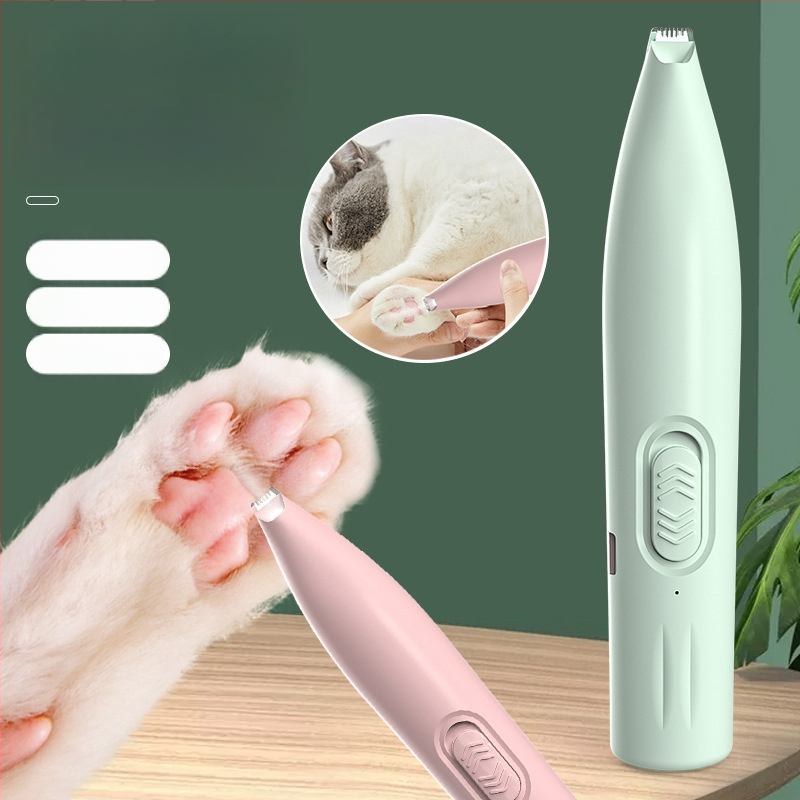 Elektrický zastrihávač srsti pre domáce zvieratá s LED svetlom pre mačky a psy — konštrukcia z ABS + nehrdzavejúcej ocele, značka Three Southern One Wood, určený na strih labiek.