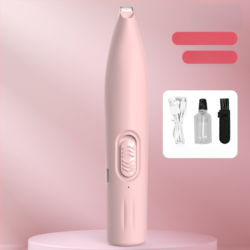 Elektrický zastrihávač srsti pre domáce zvieratá s LED svetlom pre mačky a psy — konštrukcia z ABS + nehrdzavejúcej ocele, značka Three Southern One Wood, určený na strih labiek.