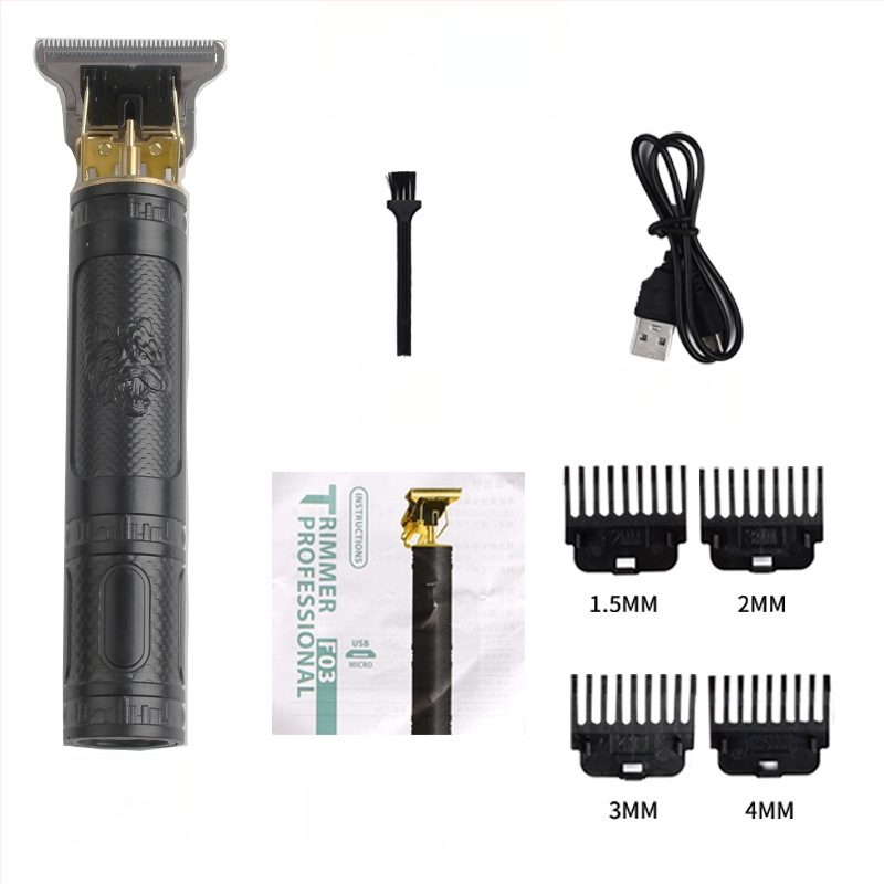 Nabíjateľný kadernícky strojček na vlasy s odnímateľnou, umývateľnou hlavou noža, nerezové čepele, motor s kefou, nízka hlučnosť, na všeobecné použitie