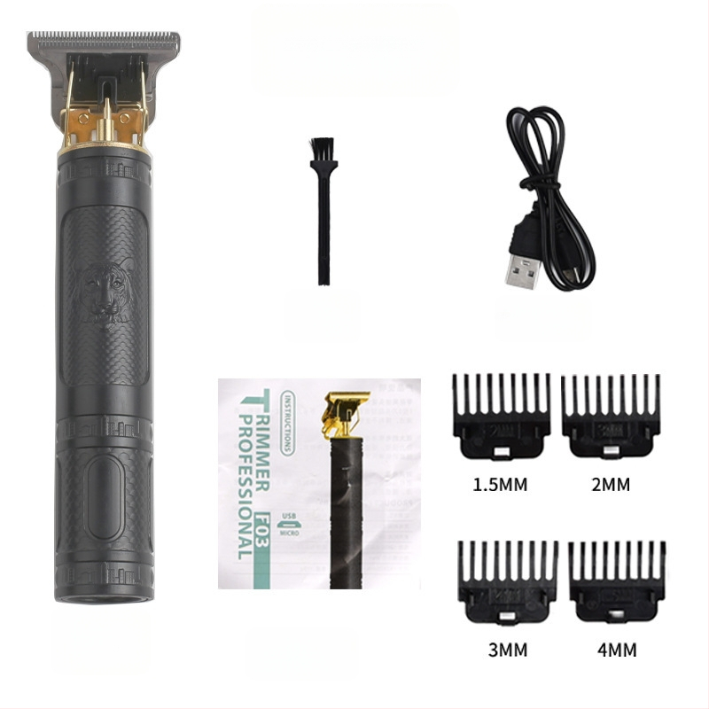 Nabíjateľný kadernícky strojček na vlasy s odnímateľnou, umývateľnou hlavou noža, nerezové čepele, motor s kefou, nízka hlučnosť, na všeobecné použitie