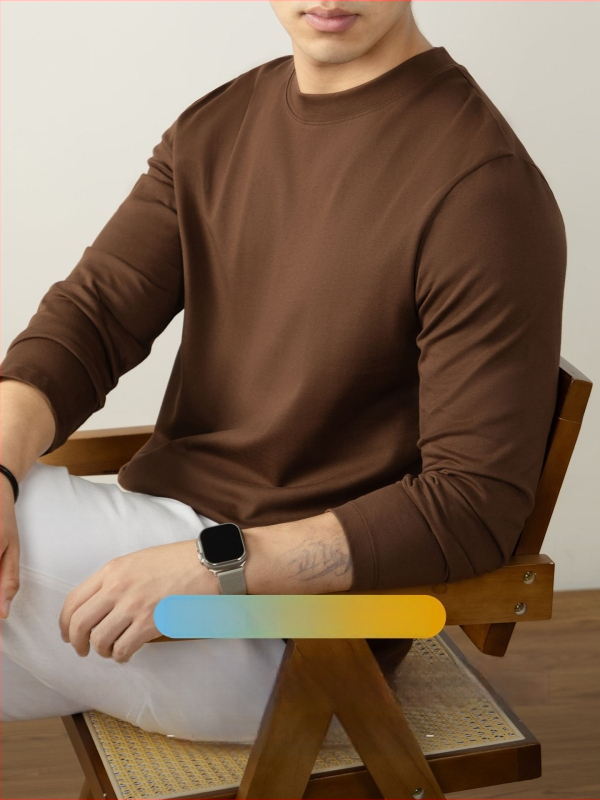 270 g, 100% prešovaná bavlna, dlhé rukávy, pánske tričko, okrúhly výstrih, jesenné-zimné nosenie