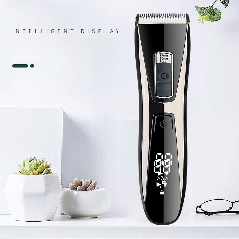 Elektrický kadernícky strojček na vlasy - univerzálne použitie, model R-916, čepeľ z nehrdzavejúcej ocele, zabudovaná batéria 1200–2000mAh, výdrž 1–3 hodiny, brúsený motor, umývateľný vodou