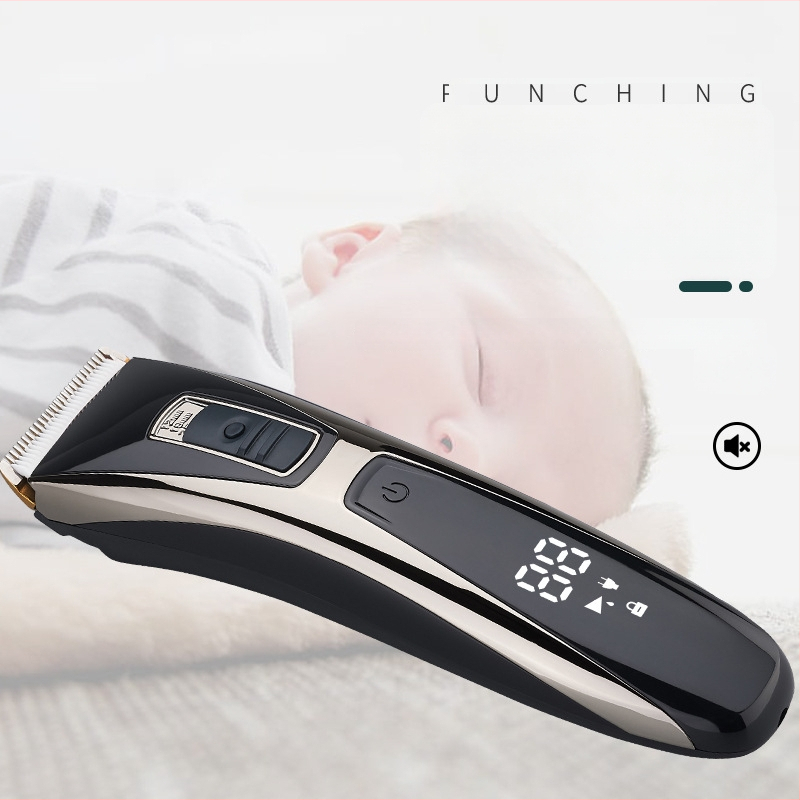 Elektrický kadernícky strojček na vlasy - univerzálne použitie, model R-916, čepeľ z nehrdzavejúcej ocele, zabudovaná batéria 1200–2000mAh, výdrž 1–3 hodiny, brúsený motor, umývateľný vodou