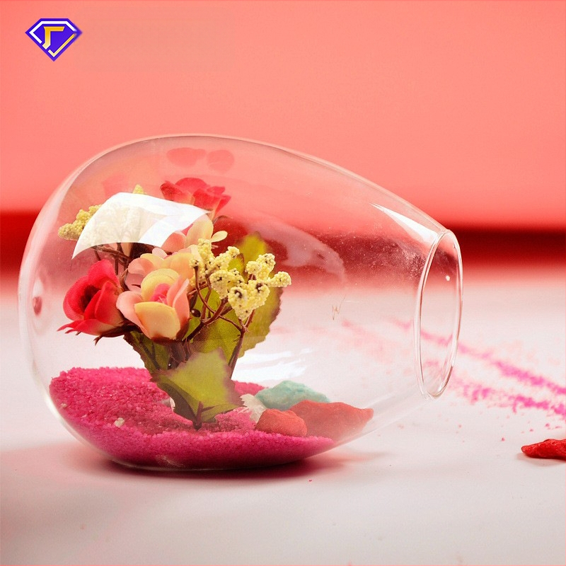 mxmade bočné otváracie priehľadné sklenené vázy pre hydroponické sukulentné rastliny — fúkané borosilikátové sklo, leštený povrch, prispôsobiteľné