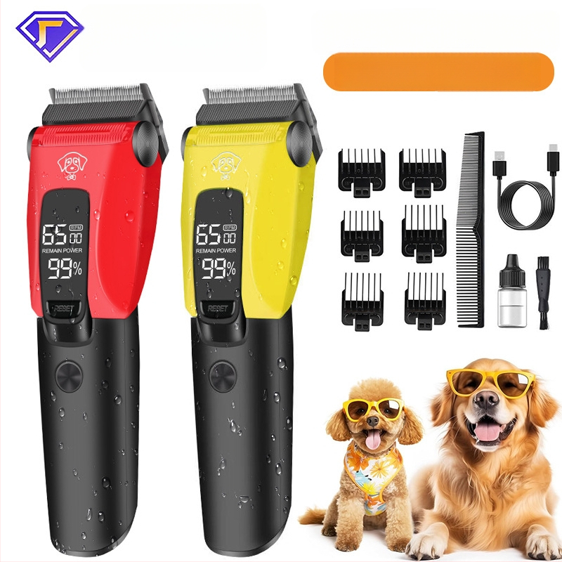 FK-9003 Nabíjateľný elektrický strojek na grooming pre domáce zvieratá s nehrdzavejúcimi čepeľami, kefový motor, zabudovaná batéria 1000–1200 mAh, 3–6 h prevádzky, vodotesný