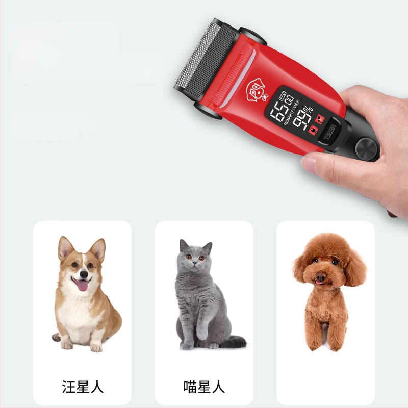 FK-9003 Nabíjateľný elektrický strojek na grooming pre domáce zvieratá s nehrdzavejúcimi čepeľami, kefový motor, zabudovaná batéria 1000–1200 mAh, 3–6 h prevádzky, vodotesný