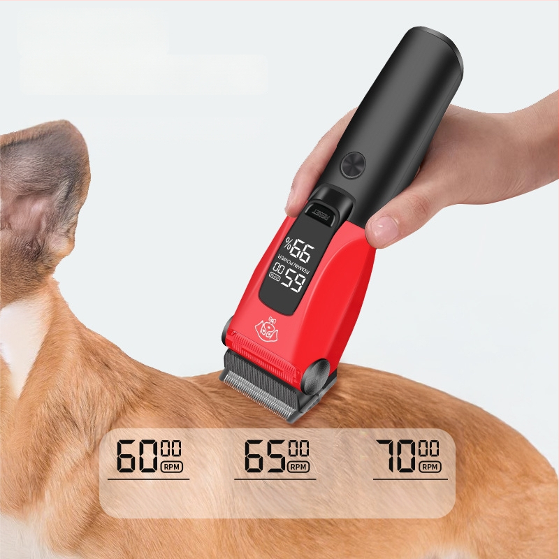 FK-9003 Nabíjateľný elektrický strojek na grooming pre domáce zvieratá s nehrdzavejúcimi čepeľami, kefový motor, zabudovaná batéria 1000–1200 mAh, 3–6 h prevádzky, vodotesný