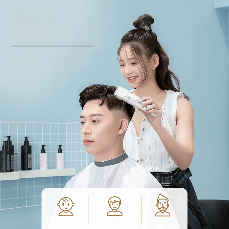 Strihací strojček na vlasy s USB napájaním, vstavaná batéria 1000–1200 mAh, čepeľ z nerezovej ocele (odnímateľná a umývateľná), hluk 36–45 dB