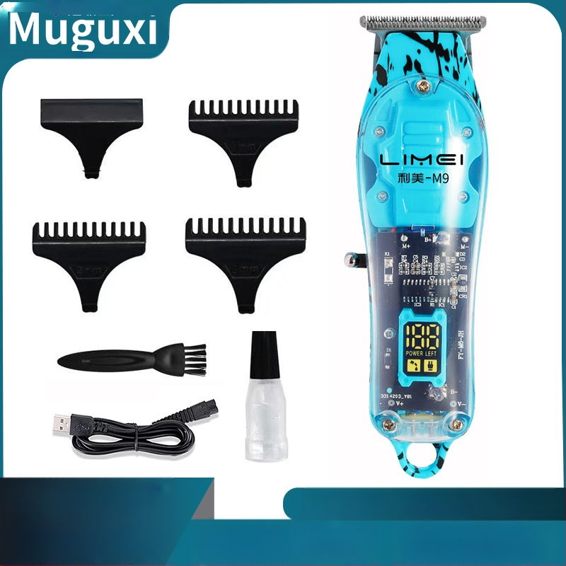 Kaderný stroj s čepeľou z titánovej zliatiny, zabudovaná batéria 1200–2000 mAh, prevádzková doba 1–3 h, kefový motor, hlučnosť 46–70 dB