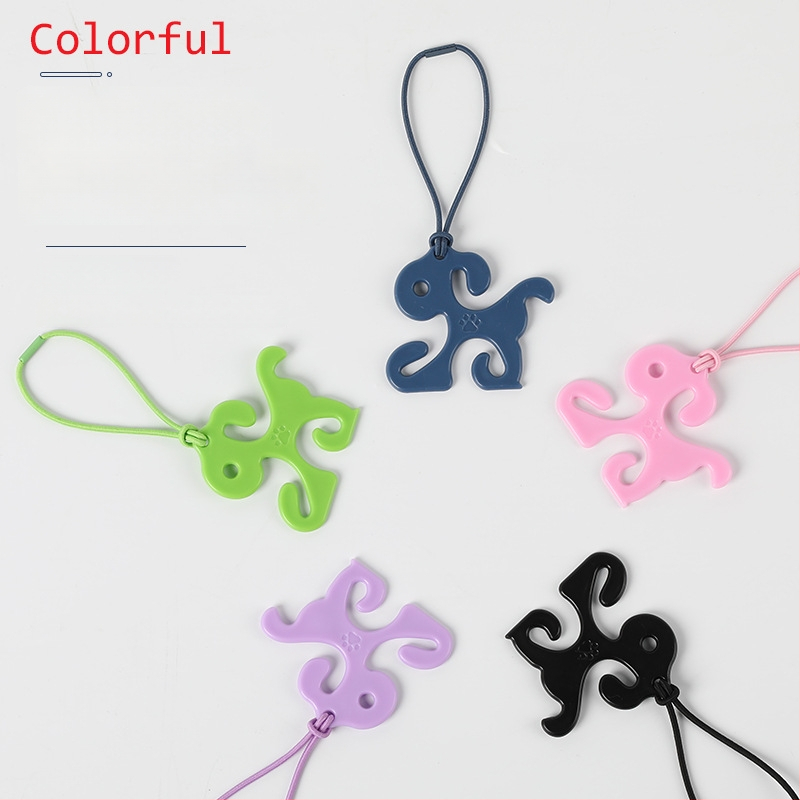 Klip na tašky pre psa na vôdzke, hands-free, dizajn s plochými ústami, HDPE vysoká hustota, štandardná hrúbka