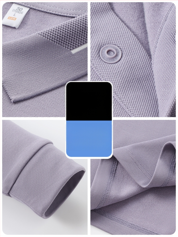 Pánske polo tričko z ovčej vlny, 240 g ťažká fleec, anti-pilling, dlhé rukávy s golierom, jesenný štýl