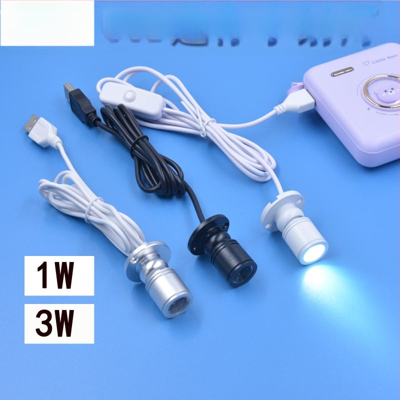 Spot LED USB pentru acvariu, 3W, alimentat USB 5V, unghi reglabil, carcasă din aluminiu