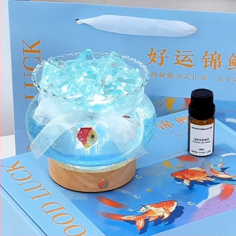 Bubble Fish Jar bezplameňový difuzér vôní – strieborné Jelly Candle, čiastočne ručne vyrobené/čiastočne mechanické spracovanie, Kód produktu YxDdArjR