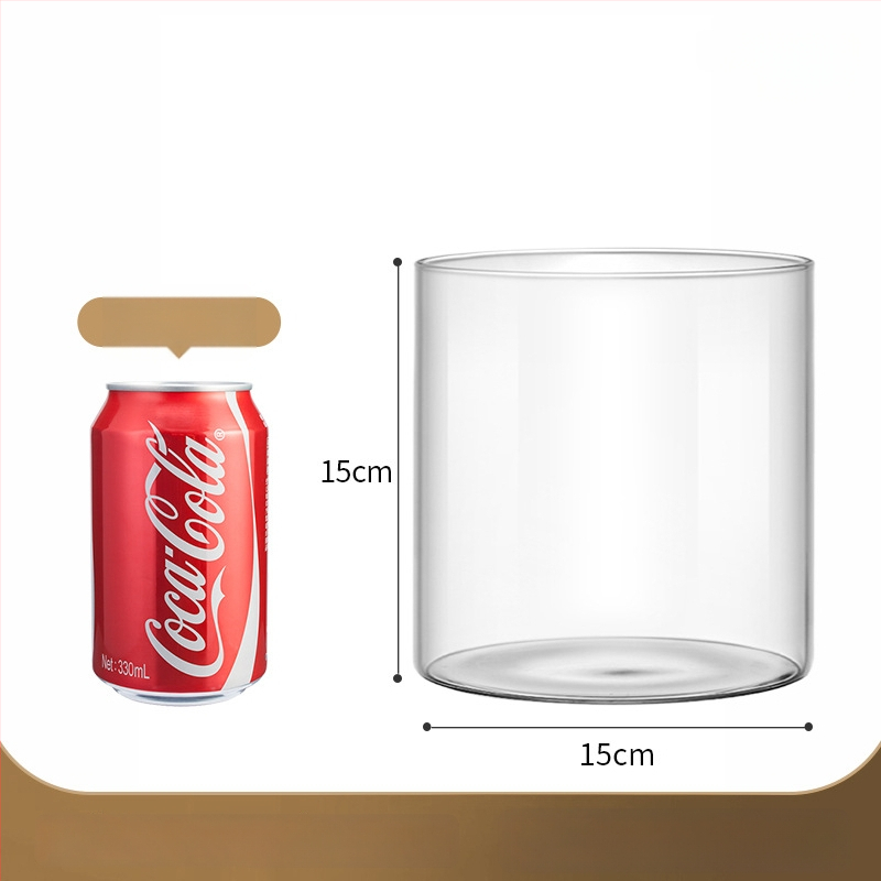 Prozirna staklena vaza za mikro krajolik, cilindrični oblik, borosilikatno staklo, prilagodljivo, Thick Glass