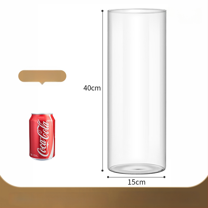 Prozirna staklena vaza za mikro krajolik, cilindrični oblik, borosilikatno staklo, prilagodljivo, Thick Glass