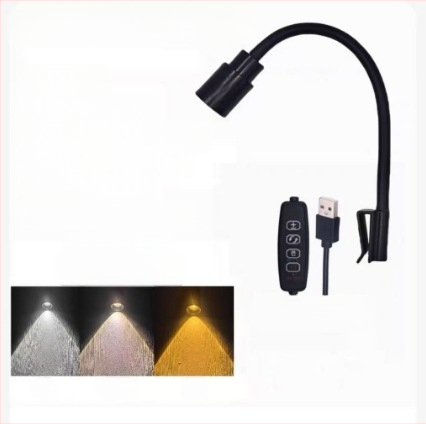 USB klipové svetlo do akvária, mini reflektor, 5W, hliníková zliatina, 150 g