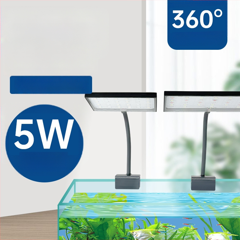 LED lampička do akvária s klipom - odolná striekajúcej vode, úsporná 9W/15W/5W/8W, osvetlenie akvária