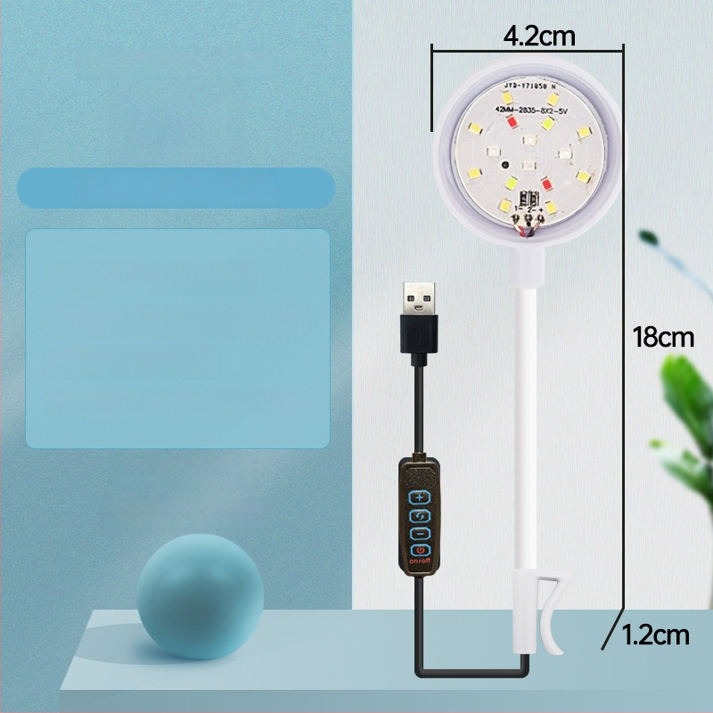 Klip svetlo pre akvárium - LED, USB napájanie, 3W, 70 g, osvetlenie pre rastliny v akváriu
