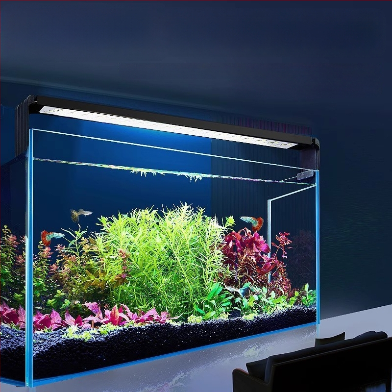 LED lampa pre akvárium, hliníková zliatina, 5W, vodotesná, plné spektrum, teleskopický držiak lampy