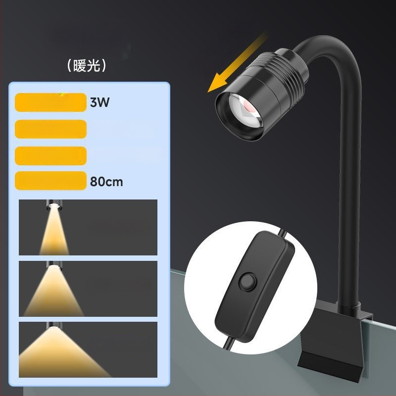 Parker USB mini klipové svetlo pre akvárium, 5W, plastové telo, 102 g