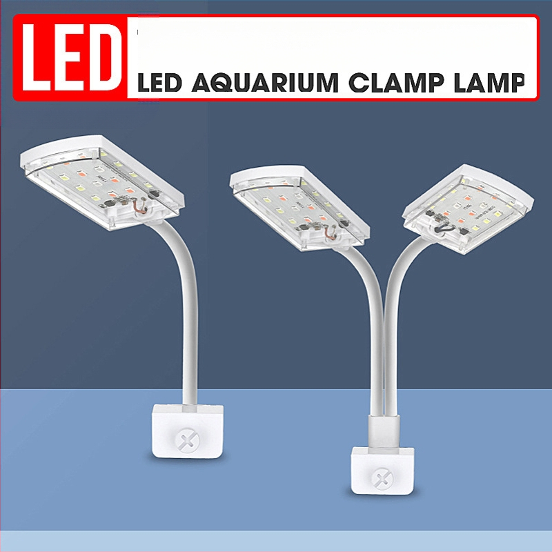 Dvojhlavá klipová lampa pre akvárium — plast, 6W, 200 g, Spring Dragon