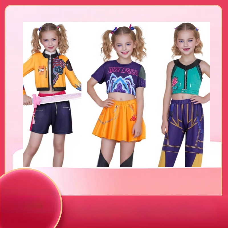 Cosplay kostým pre Demon-Huntress dievčenskú skupinu inšpirovaný Lumine - K-POP postava, Milk Silk látka s 80–90% polyesteru, korejský štýl pre hry a anime roly