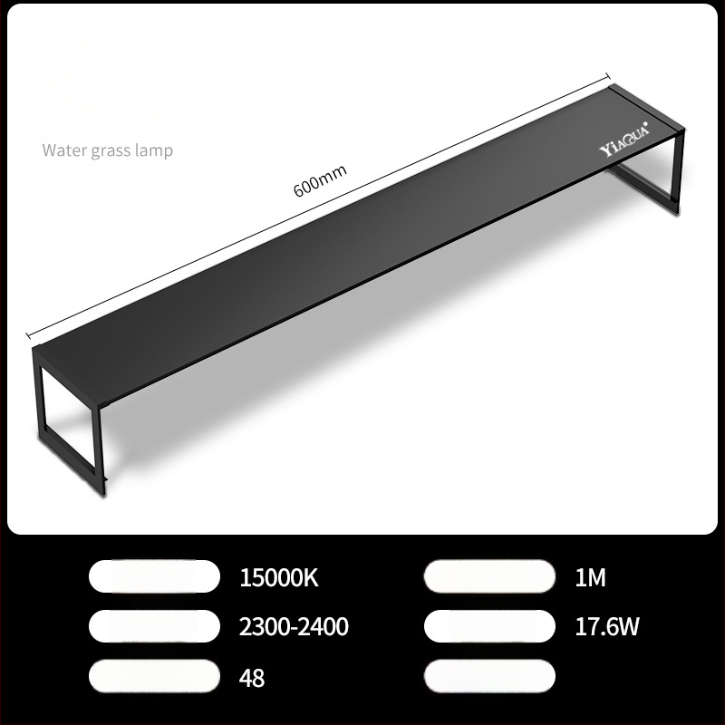 LED akváriová lampa pre vodné rastliny – plný rozsah spektra, vodeodolná, kontrola rias, mikro krajinné osvetlenie; 15,6 W, hliníková zliatina, značka Crazy aquatic plants