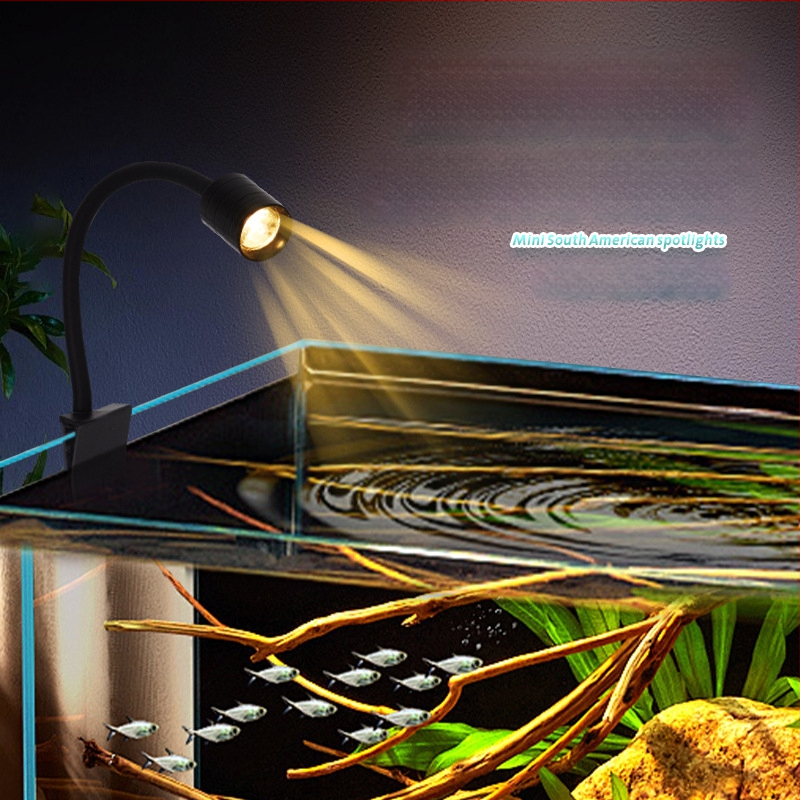 Quanlong akváriové klip LED svetlo – kovové telo, LED osvetlenie, 3W, 1 kg