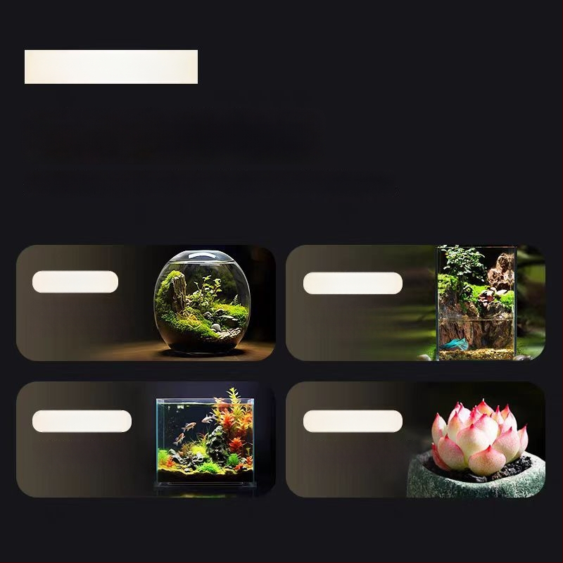 LED osvetlenie akvária – stolný reflektor so základňou, pre vodné rastliny a mach, značka Yikoda