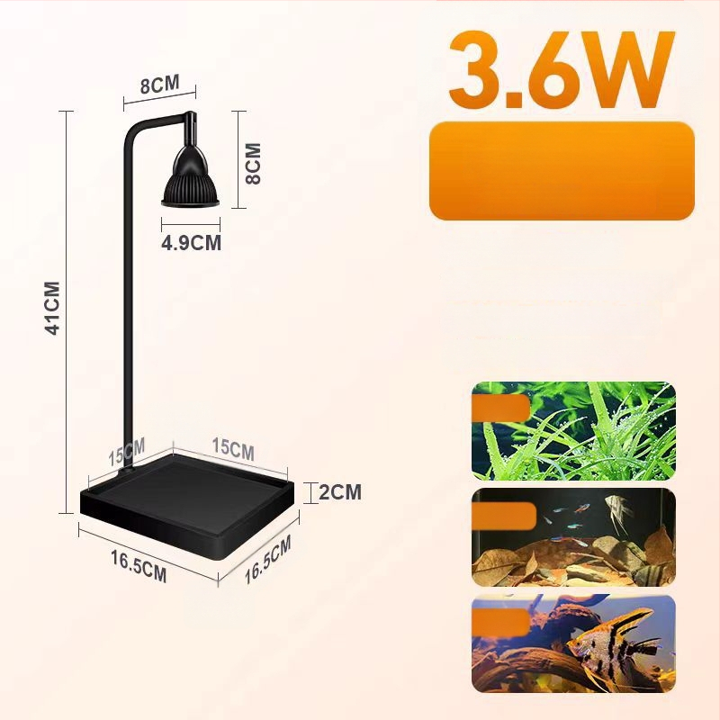 LED osvetlenie akvária – stolný reflektor so základňou, pre vodné rastliny a mach, značka Yikoda