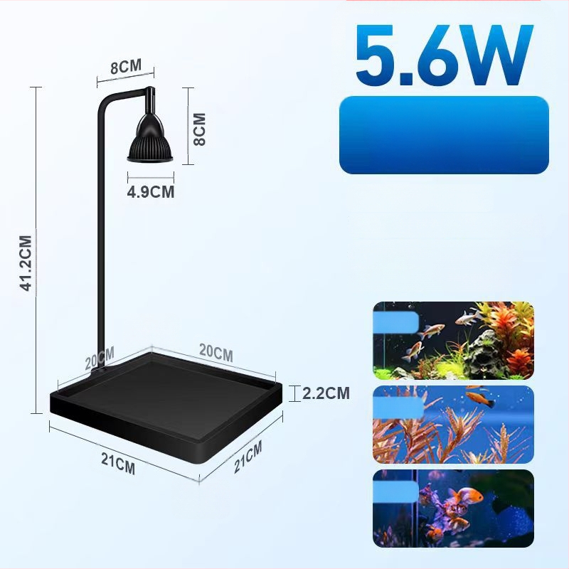 LED osvetlenie akvária – stolný reflektor so základňou, pre vodné rastliny a mach, značka Yikoda