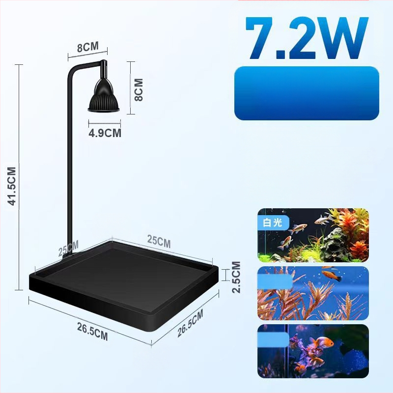 LED osvetlenie akvária – stolný reflektor so základňou, pre vodné rastliny a mach, značka Yikoda