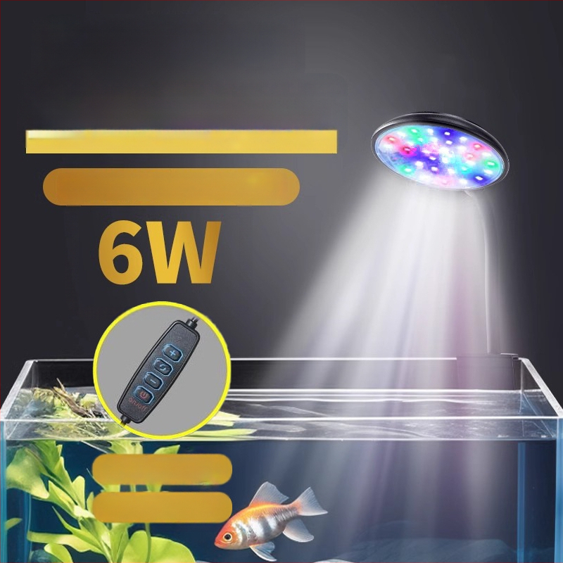 LED svetlo do akvária – 6W, USB klip-on, 360° osvetlenie, proti riasam, vodotesné, ABS telo