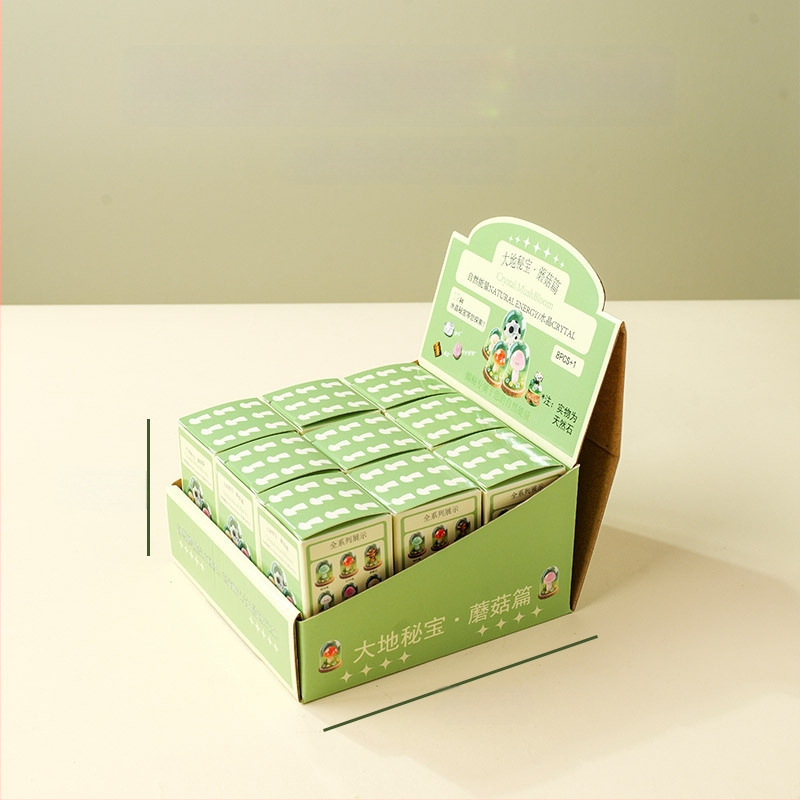 Sada 9 krištáľových húb v fľaštičke s prianím – ornament z krištálu, malý krajinný dizajn, darčekové balenie, moderný minimalistický geometrický dizajn, Apeng Crystal Crafts