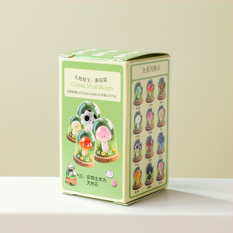 Sada 9 krištáľových húb v fľaštičke s prianím – ornament z krištálu, malý krajinný dizajn, darčekové balenie, moderný minimalistický geometrický dizajn, Apeng Crystal Crafts