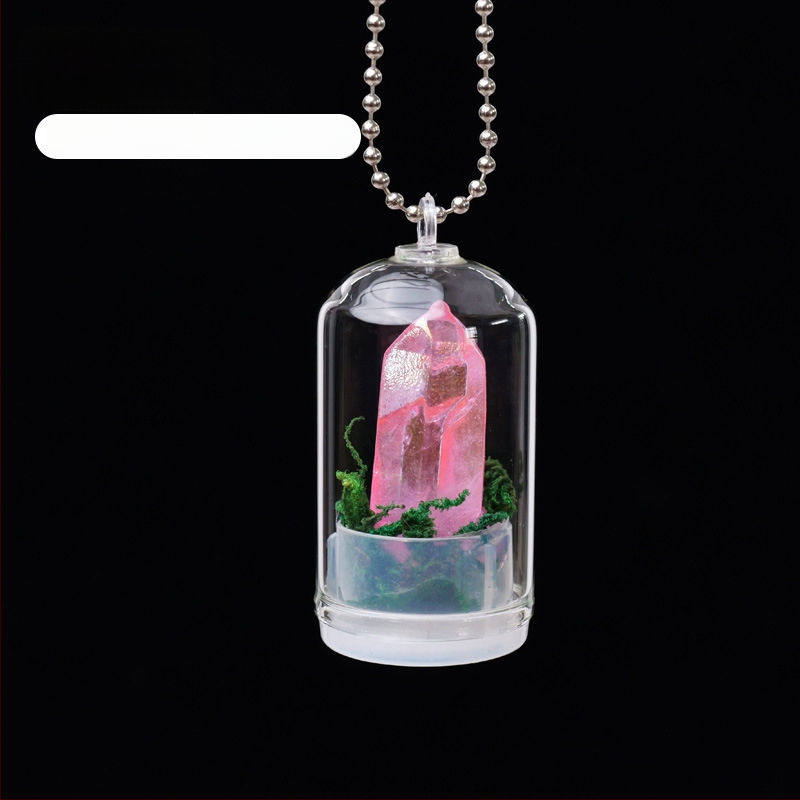 Krištáľová fľaštička na prianie — mini krajinkový dekor, Runyangshi, geometrický štýl, PP vrecko balenie, moderný minimalistický štýl