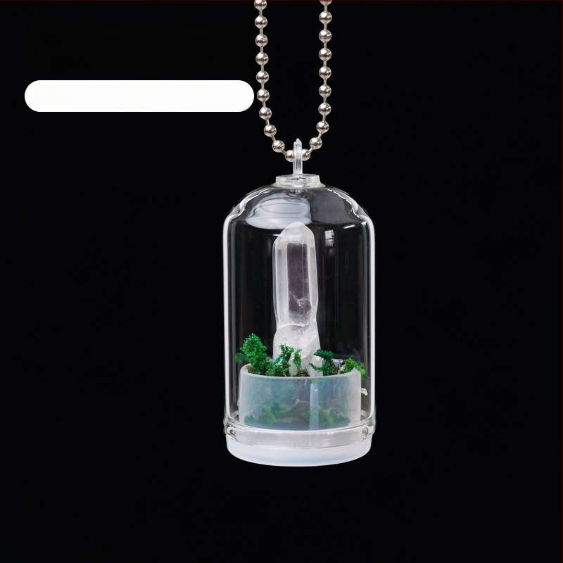 Krištáľová fľaštička na prianie — mini krajinkový dekor, Runyangshi, geometrický štýl, PP vrecko balenie, moderný minimalistický štýl