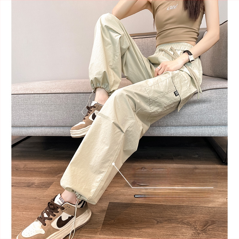 Ženské nohavice na prácu Ice Silk, rýchloschnúce, haremský štýl, stredný pás sťahovacou šnúrkou, voľný strih, polyester 90–95%