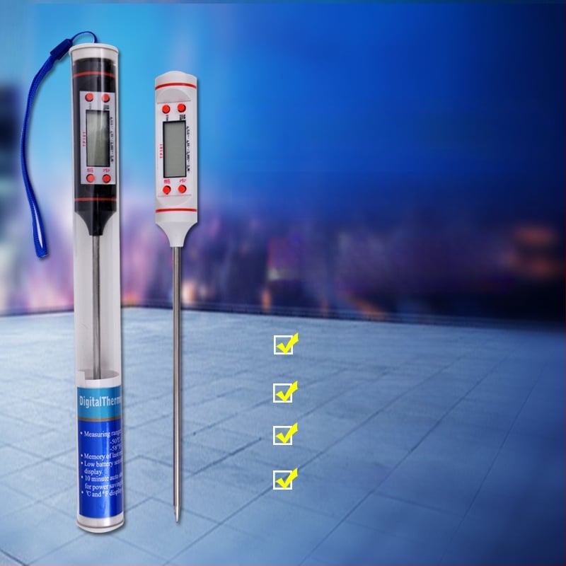 Potravinársky teplomer s digitálnym displejom, rozlíšenie 0,1°C, prispôsobiteľná sonda, Chef Ji Qixiu