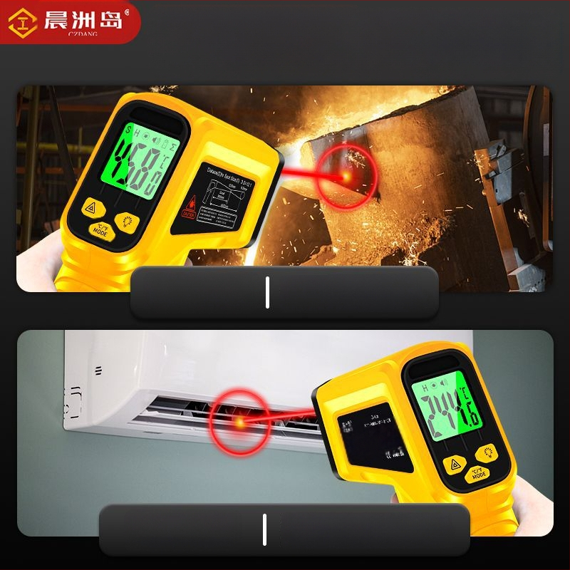 Ručný IR teplomer pre priemyselné použitie, odozva 0,5 s, napájaný batériami 2×1,5 V