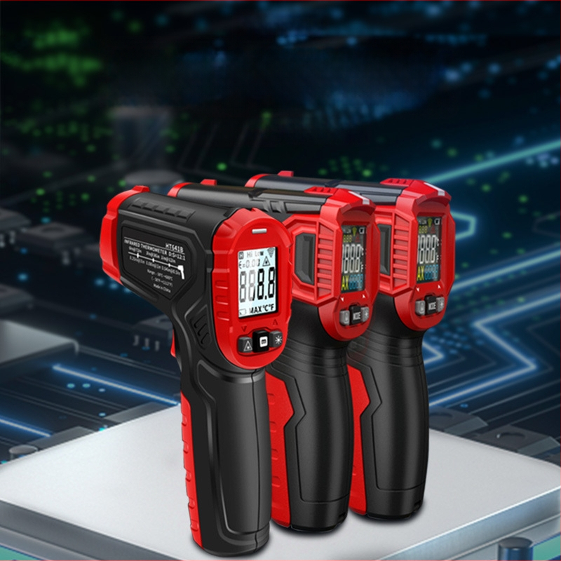 Bezdotykový infračervený teploměr pre priemyselné objekty HT650C | HD displej | odozva 0,5 s | Batéria: 2× AAA