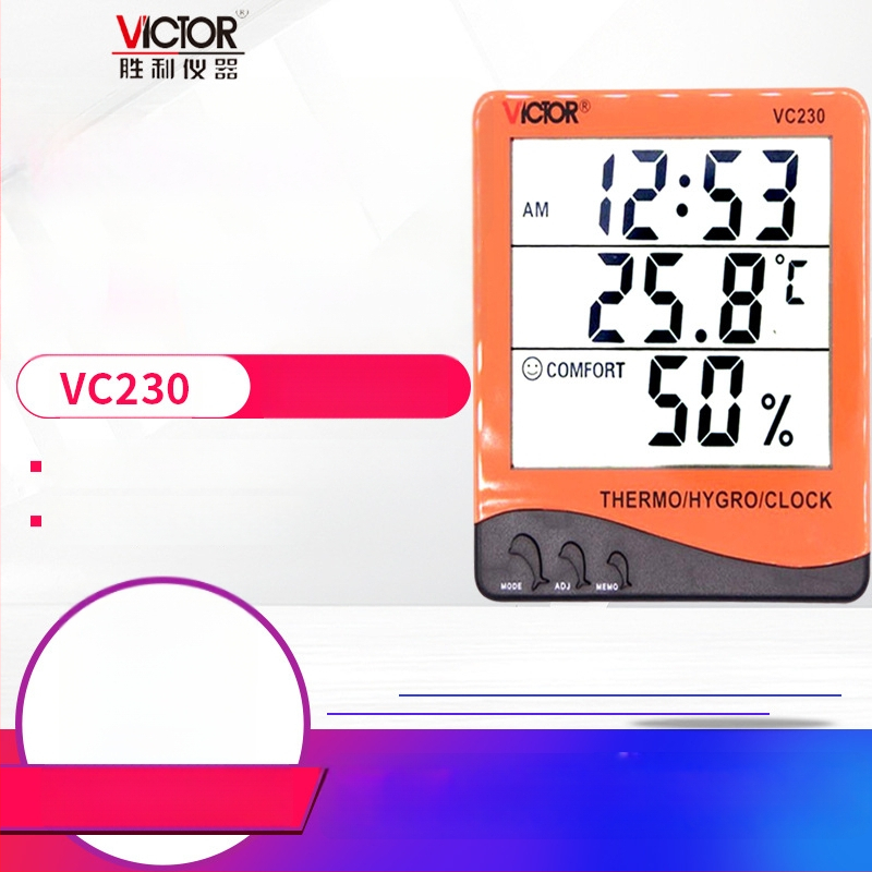 Teplotno-hygrometr s budíkom a kalendárom VC230/VC230A/VC330, meranie 0-50°C, 30-90% RH, rozlíšenie 0,1