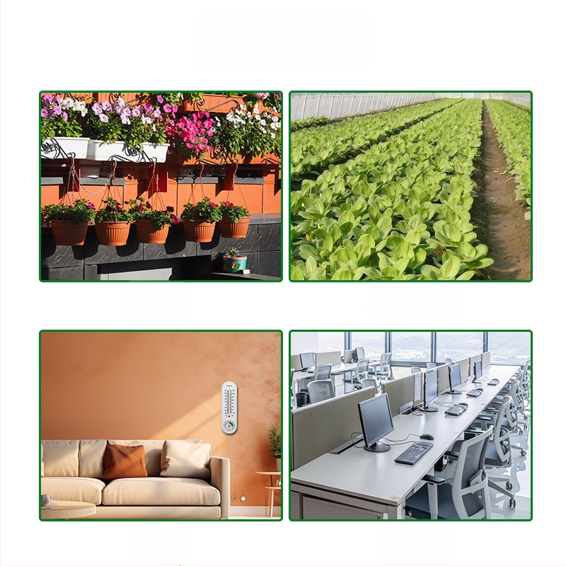 Vnútorný teploměr a vlhkomer, dlhý nástenný model, vhodný pre domácnosť, skleníky, poľnohospodárstvo a akvakultúru; k dispozícii súkromná značka.