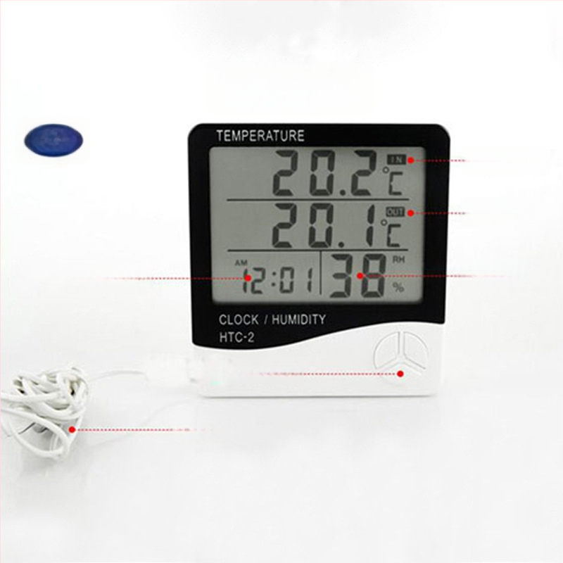 Teplomerač pre vnútornú/vonkajšiu teplotu a vnútornú vlhkosť — presnosť teploty ±1°C, presnosť vlhkosti ±5%, napájanie batériou typu 7