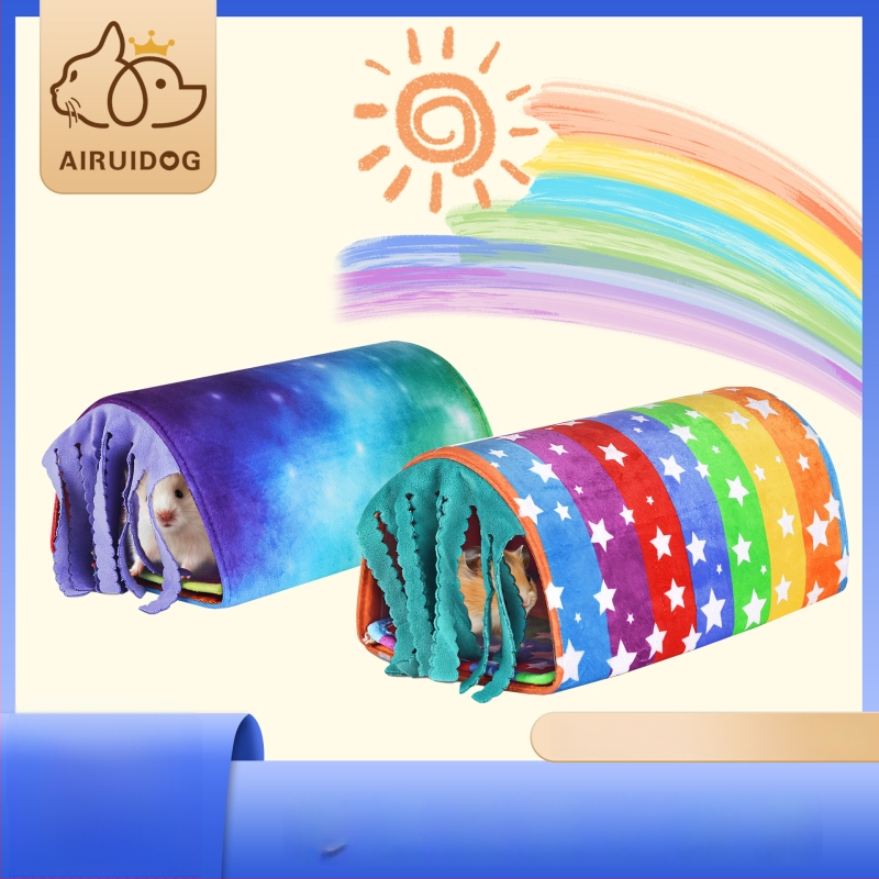 Hniezdo pre hamstera s tunelom z flanel PP, AIRUIDOG, celoročné používanie