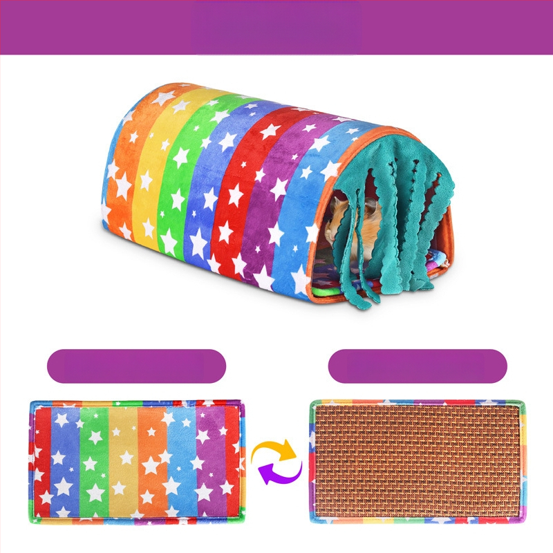 Hniezdo pre hamstera s tunelom z flanel PP, AIRUIDOG, celoročné používanie