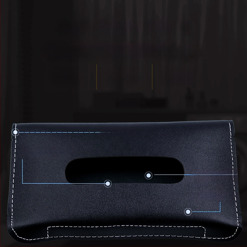 Guowei kožená krabička na vreckovky do auta pre slnečnú clonu, lakťovú opierku a palubnú dosku – prispôsobiteľný vnútorný doplnok